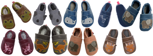 Tiermotive auf nachhaltige Krabbelschuhe von Anna und Paul, Kinderschuhe, Lauflernschuhe, Kindergarten